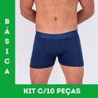 Kit C/10 Cuecas Boxer Wear Microfibra Lisa Masculino Revenda