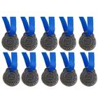 Kit C/10 Medalhas de Ouro Prata ou Bronze Honra ao Mérito C/Fita Azul 40mm