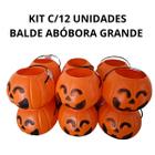 kit c/12 Balde Abóbora 16X13 Decoração Halloween caldeirão