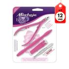 Kit C/12 Merheje Basic Rosa Kit Alicate + Espátula + Cortador + Pinça