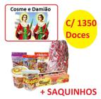 Kit c/ 1350 Doces Cosme E Damião + sacos p/ 150 pessoas