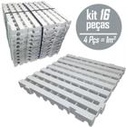 Kit c/ 16 Pçs - Pallet Plástico Estrado 4,5 x 50x50 Branco