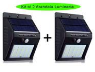 Kit c/ 2 Arandela Luminária Solar 48 Leds Sensor De Presença - mbr