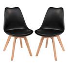 Kit C/2 Cadeiras Leda - Charles Eames Saarienen Wood Com Alm