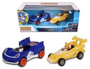 kit c/ 2 Carrinhos Pull Back - Sonic e Tails - All Stars Racing - Fun