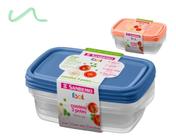 Kit c/ 2 Conjunto 3 Potes Hermeticos Mantimento Freezer