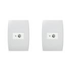 Kit C/2 - Conjunto Soprano Ilus 4X2 Branco Com Placa(1Tomada ..
