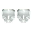 Kit C/2 Copo Xícara De Vidro Parede Dupla Chá Café 80mL