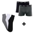 Kit C/ 2 Cuecas Boxer Basic Cotton Mash Tam:GGCor:PretoCinza06 + 3 Pares De Meia Unissex Trifil Tam:39Cor:Sortidos