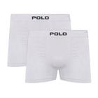 Kit C/2 Cuecas Boxer Polo 781 Algodão Sem Costura - Branco