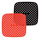 Kit C/2 Forro P/airfryer Silicone Quadrado Antiaderente 19cm