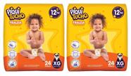 KIT C/2 Fralda Infantil Piquitucho Mega XG Pacote de 24 UN