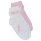 Kit C/2 Meias Infantil Puma Cano Curto Branco/Rosa