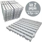 Kit c/ 2 Pçs - Pallet Plástico Estrado 4,5 x 50x50 Branco