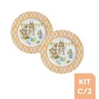 Kit c/2 Pratos Raso de Páscoa Follow the Bunny Plus 28,5cm Alleanza