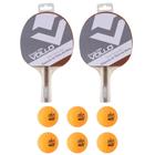 Kit C/2 Raquetes Ping Pong Energy 1000 + 6 Bolas Ping Pong 1 Estrela Laranja Vollo