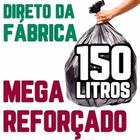 Kit C/ 2 Saco De Lixo 150 Litros 100 Un Preto Mega Reforçado