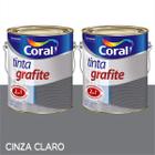 Kit C/ 2 Tinta Sintética Coral Secagem Rápida 3,6 L - Cinza Claro