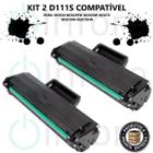 Kit C/2 Un Toner Compatível Com M2070w M2020w M2070 M2020 MLT-D111S D111S