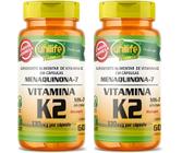 KIT C/2 Un. Vitamina K2 Mk7 Menaquinona 500mg 60 Cápsulas Vegano - Unilife