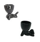 Kit C/ 2 Vasos Robert Plant Para Suculentas Boneco Deitado Preto