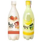 Kit c/ 2 Vinhos de Arroz Coreano Makgeolli Morango e Banana 750ml