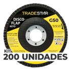 Kit C/ 200 Disco Flap Reto 4.1/2 X 7/8 Fds115-50fc Z50 - Tradestar