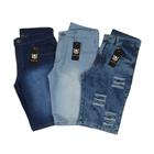 kit c/ 3 Bermuda jeans masculina Rasgada Destroyed C/Elastano Oferta ilimitada