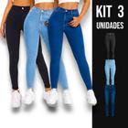 Kit c/3 Calças Jeans Skinny Femininas Elastano Slim Estica 448