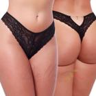 Kit c/3 Calcinhas Sedução Sensual Fio Dental em Renda Sexy Luxo Bijú Detalhe R1019 - Bella e Ousada Lingerie