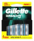 Kit c/ 3 Carga para lamina de barbear Gillette Mach3 4un