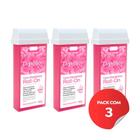 Kit c/3 Ceras Depilatória Refil Roll On Depilflax Rosa 100g