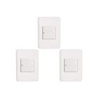 Kit C/3 - Conjunto Perlex Aros 4X2 Branco Com Placa(1Bipo...