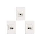 Kit C/3 - Conjunto Perlex Aros 4X2 Branco Com Placa(1Para...