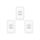 Kit C/3 - Conjunto Pial Pop 4X2 Branco Com Placa (2Tomada...