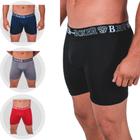 Kit C/3 Cueca Boxer Microfibra LONG LEG Box Lisa Basica Atacado CONFORTAVEL