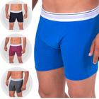 Kit C/3 Cuecas Boxer Long Leg Confortavel Box Cotton Algodão