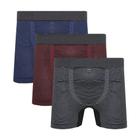 Kit C/3 Cuecas Boxer Men De Microfibra Sem Costura Sortidas