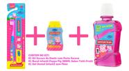 Kit c/3 escova estojo+gel100g +enxaguante 300ml peppa pig dentalclean