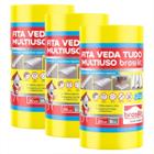 Kit C/ 3 Fita Auto Adesiva Aluminizada Vedações E Reparos 30cm X 10m