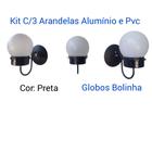 Kit C/3 Luminárias de parede Alumínio e Pvc - Dimilla Luminárias