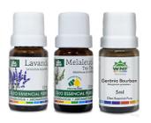 Kit C/3 Óleo Essencial Lavanda, Tea Tree ( Melaleuca ) e Gerânio WNF