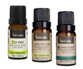 Kit c/3 Óleos Essencial de Tea Tree ( Melaleuca ), Limão Siciliano e Eucaliptus - Via Aroma