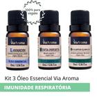 Kit c/ 3 Óleos Essencial Para Imunidade Respiratória Via Aroma