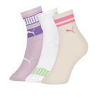 Kit c/3 Pares de Meias Infantil Puma Cano Longo Branco/lilás