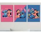 Kit C/ 3 Peças Quadros lilo e stich"