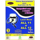 Kit c/3 Sacos Descartáveis Aspirador Lavor Wash ALL11 / ALL12