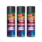 Kit C/3 Tinta Spray Automotivo Colorgin Preto Fosco - 300ml