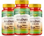 KIT C/3 Un. Suplemento Selênio Quelato Se 500mg 60 Cápsulas Vegano - Unilife