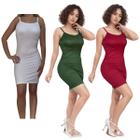 Kit c/3 Vestidos Alcinha Canelado